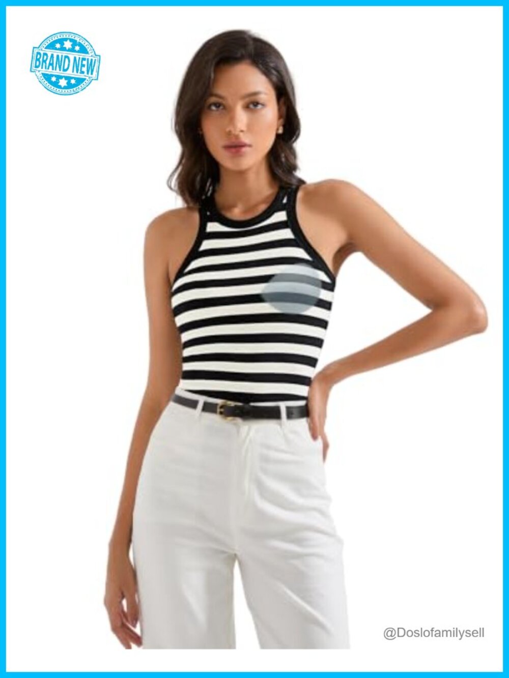 Women's Padded Ribbed Racerback Tank Top - Butter Soft Cotton